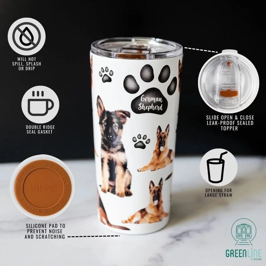German Shepherd Insulated Tumbler 20oz — Paris In A Cup Tea Shop